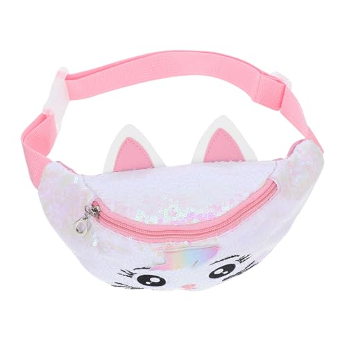 IMIKEYA Gürteltasche Für Junge Mädchen Kawaii-umhängetasche Mit Katzenstickerei Glitzer-gürteltaschen Aus Leichtem Material Süße Hüfttaschen Mit Verstellbarem Riemen Für Camping Und Alltag von IMIKEYA