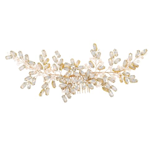 IMIKEYA Haarkamm Aus Kunstperlen Für Die Braut: Dekorativer Kamm Mit Eingelegtem Strasssteinen Für Die Hochzeit Für Frauen – Haar-accessoire Für Braut Und Brautjungfern von IMIKEYA