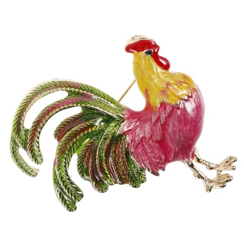 IMIKEYA Hahn Brosche Metall Süße Anstecknadel für Damen Dekorative Broschennadel im Tierischen Design für Kleidung und Hüte Langlebig und von IMIKEYA