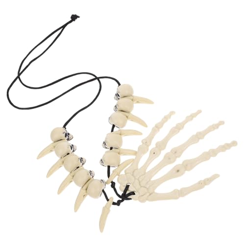 IMIKEYA Halloween Halskette Damen Skull Anhänger Robustem Resin Leichte Gruselige Kette mit Skelettmotiv für Party Karneval und Alltag Langlebiges Schmuckstück mit Vintage Halloween Stil von IMIKEYA