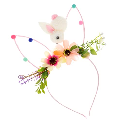 IMIKEYA Hasenohr Stirnband Mit Blumendekor Für Ostern – Tierkostüm Haarspange Für Mädchen Und Damen - Ideales Frühlingsaccessoire Für Festliche Anlässe Und Kostümpartys von IMIKEYA
