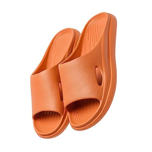 IMIKEYA Hausschuhe Damen Herren EVA Rutschfeste Badeschuhe Indoor Slippers mit Offener Spitze Bequeme Langlebige Haushalts Fußbekleidung für Sommer und Bad Unisex Farbe Orange von IMIKEYA