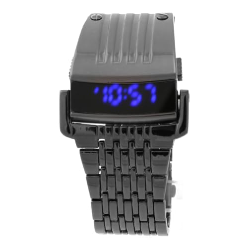 IMIKEYA Hz467 Herren LED Digitalarmbanduhr Legierungsband Blaues LED Display Präzise für Sport und Alltag von IMIKEYA