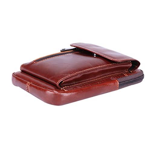 IMIKEYA Herren Cowhide Gürteltasche Multifunktionale Handy Bauchtasche Echtem Wasserfest und Strapazierfähig für Freizeit Sport und Reisen von IMIKEYA