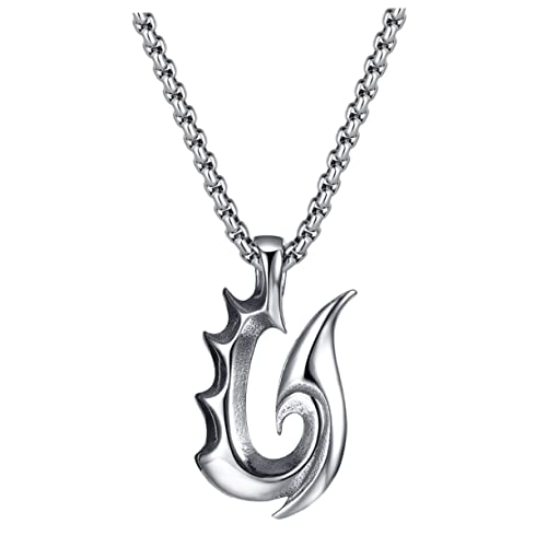 IMIKEYA Herren Edelstahlhalskette mit Flammenanhänger Punk Hip Hop Schmuck Robuste Halskette für Männer Modisches Accessoire für Partys und Alltag Geschenkidee für Hippe Männer von IMIKEYA