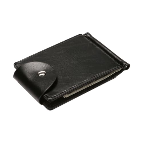 IMIKEYA Herren Geldbörse RFID Schutz Multifunktionale Clutch für Führerschein Münzen und Geld Kreatives Schlankes Design Schwarz für Geschäftsleute und Studenten von IMIKEYA