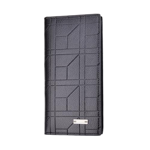 IMIKEYA Lange Herren Brieftasche PU mit Reißverschluss RFID Blockierung für Kreditkarten und Bargeld Praktische Geldbörse für Männer Dunkelbraun von IMIKEYA