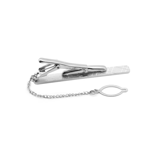 IMIKEYA Herren Krawattenklammer Metall Silberfarben Schlicht Glatt Glänzend Federbelastet für Business Hemden Sichere Befestigung Verhindert Sorgt für Ordentlichen Sitz von IMIKEYA