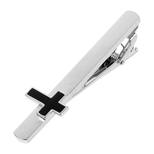 IMIKEYA Herren Krawattenklammer aus Kupfer mit Schwarzem Kreuzmotiv Leichte Sichere Halterung für Business Hochzeiten und Festliche Anlässe Stilvoller Schmuck für Gepflegtes von IMIKEYA