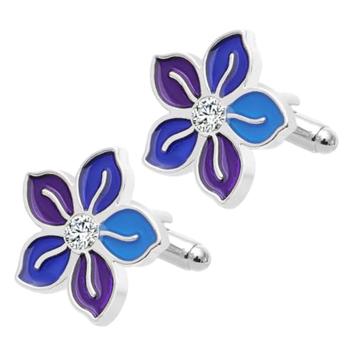 IMIKEYA Herren Manschettenknöpfe Metall mit Blumenmotiv Klassische Ansteckknöpfe für Businesshemden Poliert Sicherer Halt Vielseitig für Hochzeit Büro Alltag Geeignet von IMIKEYA