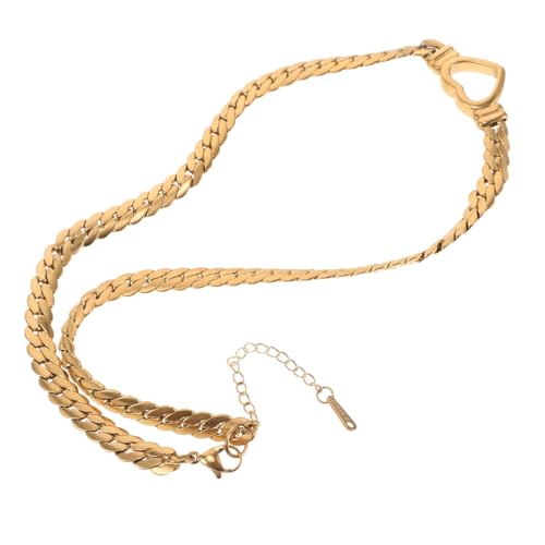 IMIKEYA Herz Choker Halskette für Damen Titanstahl Kette mit Herz Anhänger Langlebig und Farbbeständig für Täglichen Gebrauch Perfektes Schmuckstück für Stilvolle Frauen von IMIKEYA