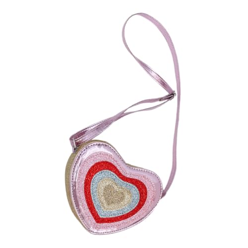 IMIKEYA Herz Crossbody Geldbörse für Glitzernde Umhängetasche mit Verstellbarem Schultergurt Leichtes PU Material Langlebiges Design Geldbörse oder Schultertasche von IMIKEYA