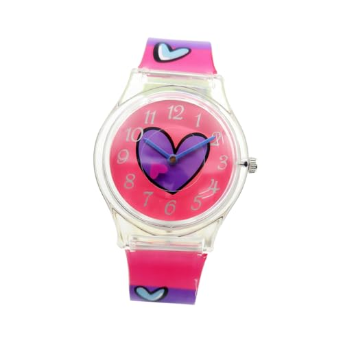 IMIKEYA Herzförmige Kinderuhr für Mädchen wasserdichte Quarzuhr mit Buntem Design Geburtstagsgeschenk für Kleine Mädchen Bequemes Armband und Präzise Zeitmessung von IMIKEYA