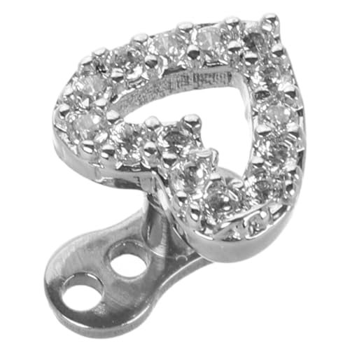 IMIKEYA Herzförmiger Dermal Top Piercing aus Titanstahl mit Funkelndem Zirkonia Hautfreundlich Poliert Modischer Körperschmuck für Damen und Mädchen Vielseitig für Alltag und Party von IMIKEYA