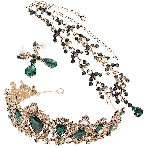 IMIKEYA Hochwertiges Grünes Brautschmuck Set mit Krone Halskette und Ohrringen Stilvolles Schmuckset Damen für Hochzeit Party und Festliche Kostüme Elegantes Accessoire für Besondere IMIKEYA Hochwertiges Grünes Brautschmuck Set mit Krone Halskette und Ohrringen Stilvolles Schmuckset Damen für Hochzeit Party und Festliche Kostüme Elegantes Accessoire für Besondere von IMIKEYA