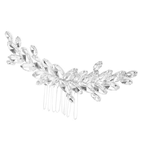 IMIKEYA Hochzeits Haarkamm Silber für Bräute Eleganter Handgefertigter Haarschmuck mit Strasssteinen für Besonderen Tag und Passend zu Weißen Hochzeitskleidern von IMIKEYA