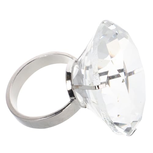 IMIKEYA Hochzeits-Requisiten-Diamantring Ringverzierungen Hochzeitsdiamantringdekoration klobig diamant schmuck hochzeit party Hochzeitsschmuck aus Glas Verlobungsringverzierung Legierung von IMIKEYA