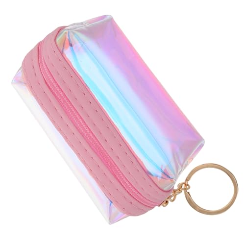 IMIKEYA Holographischer Mini Münzbeutel mit Schlüsselhalter Transparente Brieftasche für Studenten Schillernder Schlüsselbund Leicht und Multifunktional für Münzen von IMIKEYA