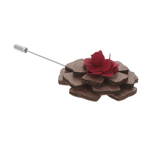 IMIKEYA Holz Boutonniere Pin für Herren Dekorative Ansteckblume Amerikanischem Walnussholz Stilvoller Anstecker für Anzüge Vielseitig und Elegant für Besondere Anlässe und von IMIKEYA