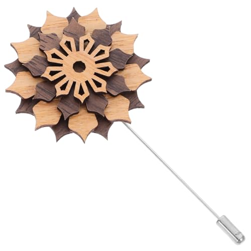 IMIKEYA Holzblumen Anstecknadel für Männer Dekorativer Boutonniere Pin Perle und Passend für Anzüge und Verschiedene Anlässe Stilvolles Accessoire für Hochzeiten von IMIKEYA