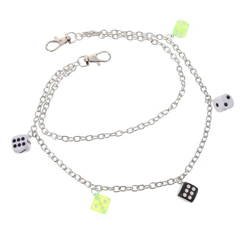 IMIKEYA Hosenkette Taillengürtel Kette mit Würfelanhänger Punk Style für Männer und Frauen Jeanskette Taschenkette Modisches Accessoire von IMIKEYA