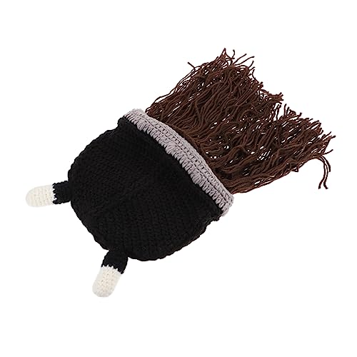 IMIKEYA Hut mit Hörnern Warmes Cosplay Kostümzubehör für Herren Halloween Party Mütze Bequeme Wollmütze Robustes Design Wiederverwendbar von IMIKEYA