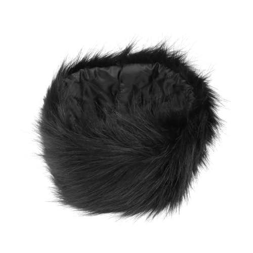 IMIKEYA Imitiert Fell Stirnband Wintermütze Warmes Kopftuch Damen Kopfbedeckung Haarschmuck Schwarz von IMIKEYA