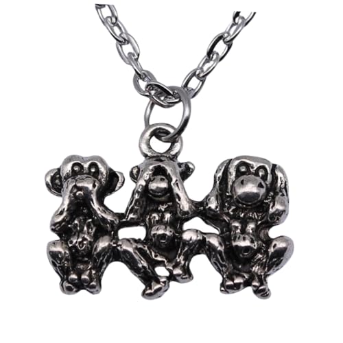 IMIKEYA Inspirierende Affen Anhänger Halskette Damen Tierfigur Schmuck Modisches Accessoire Geschenk für Freunde Familie Valentinstag Hochzeit Geburtstag Alltag von IMIKEYA