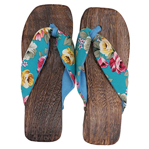 IMIKEYA Japanische Damen Holzclogs Sandalen Sommer Flach Rutschfest Stilvoll für Alltag und Freizeit von IMIKEYA