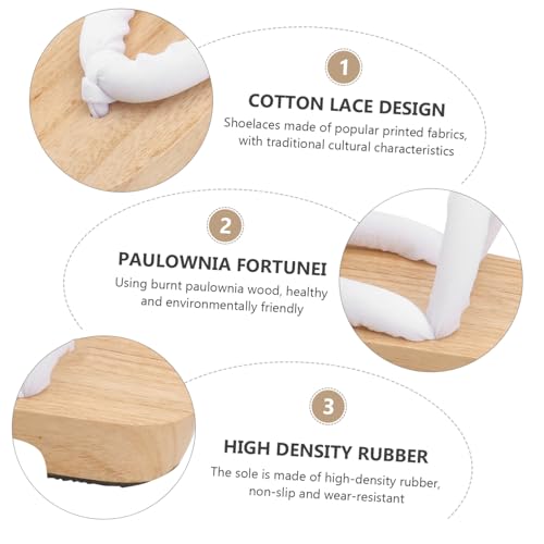 IMIKEYA Japanische Holzclogs Damen Sandalen Sommer Hausschuhe mit Rutschfester Gummisohle Atmungsaktiv Flache Ferse Angenehm und Leicht Passend für Fuß von IMIKEYA