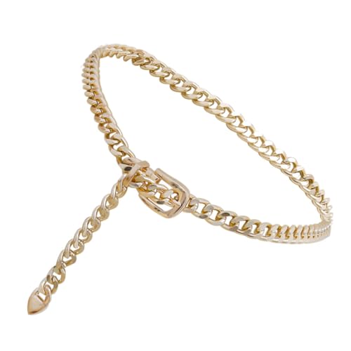 IMIKEYA Jeans Kette Damen Waist Chain Robustem Material Punk Style für Tänzer und Hip Hop Goldene Kette für Jeans und Rock Outfits von IMIKEYA