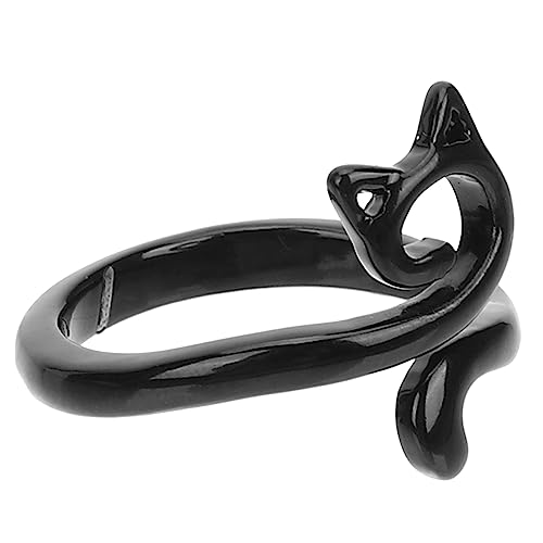 IMIKEYA Katzenring für Frauen Verstellbarer Geometrischer Ring Metall mit Einzigartigem Tierdesign Modisches Finger Schmuckstück für als Tägliche Dekoration oder für Besondere Anlässe IMIKEYA Katzenring für Frauen Verstellbarer Geometrischer Ring Metall mit Einzigartigem Tierdesign Modisches Finger Schmuckstück für als Tägliche Dekoration oder für Besondere Anlässe von IMIKEYA