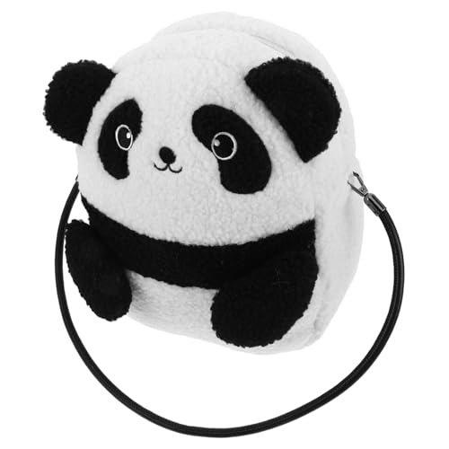 IMIKEYA Kawaii Panda Schultertasche Plüsch Handtasche Damen Tiermotiv Großes Fassungsvermögen Leicht Flauschig Handtragbar Alltag Outdoor Shopping von IMIKEYA