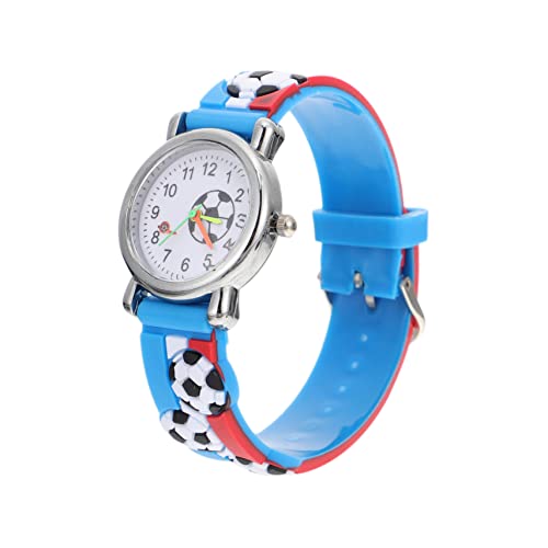 IMIKEYA Kinder Armbanduhr Fußballmuster 3d Cartoon Uhr Für Jungen Und Mädchen Verstellbar Weiches Silikonband Für Schüler Wasserfest Für Sport von IMIKEYA