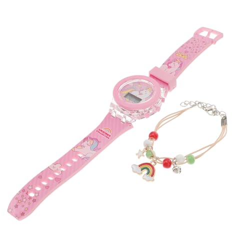 IMIKEYA Kinderuhr Mädchen Einhorn Muster Luminous Silikon Armbanduhr Verstellbar Weich Komfortabel Geschenk Geburtstag Weihnachten von IMIKEYA
