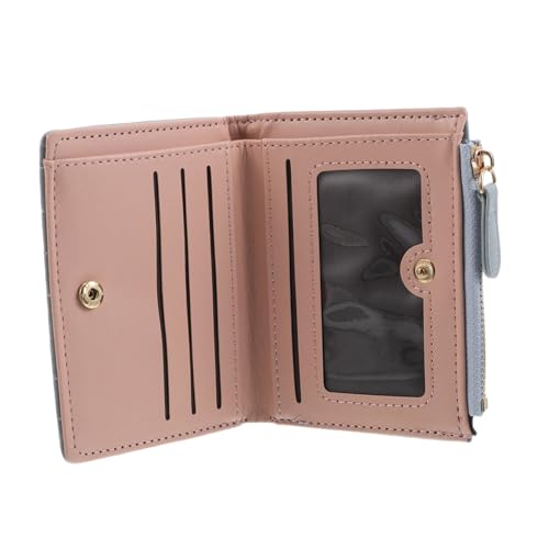 IMIKEYA Damen Portemonnaie Mit Süßem Blumenstickerei-Design Klein Zweifach Kartenhalter Münzfach Mit Reißverschluss Aus Pu-Material Für Täglichen Gebrauch Und Reisen von IMIKEYA