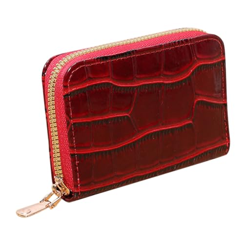 IMIKEYA Kleine Damen Geldbörse mit Reißverschluss Modisches Kartenetui Feinem Material Vielseitiger Geldbeutel mit Mehreren Fächern Praktischer Handlicher Portemonnaie für Alltag und von IMIKEYA