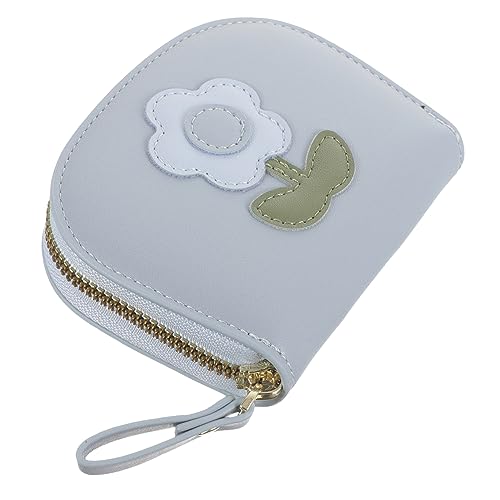 IMIKEYA Kleine Damen Geldbörse mit Reißverschluss und Kartenfächern Multifunktionale PU Clutch für Frauen Blau für Einkaufen und Reisen Leicht und Kompakt von IMIKEYA
