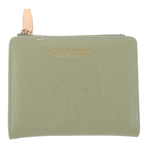 IMIKEYA Kleine Geldbörse: Damen-Geldbörse aus weichem Leder, zweifach faltbar, kompakt, Kartenetui, mit Münzfach mit Reißverschluss, süßes Münzfach mit Reißverschluss von IMIKEYA