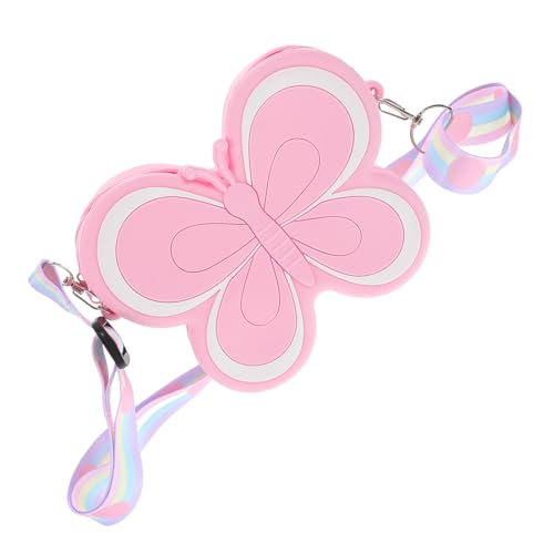 IMIKEYA Kleiner Schmetterling Silikon Geldbeutel für Mädchen Praktische Umhängetasche für Süße Münztasche im Verspielten Design für Täglichen Gebrauch und Kleine Essentials von IMIKEYA