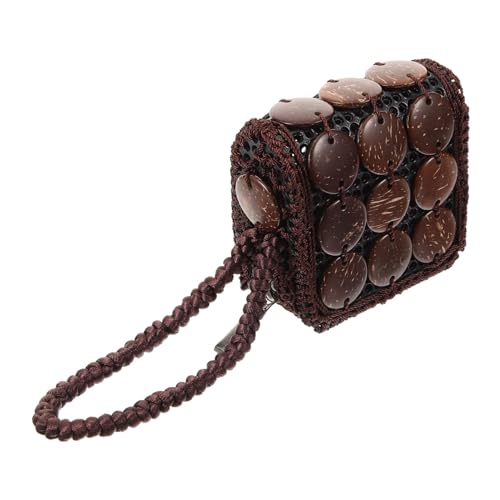 IMIKEYA Kleines Portemonnaie Damen Vintage Münzbeutel mit Lipstick Pouch Leichtes Kompaktes Change Purse für Schlüssel und Kleingeld Modische Mini Geldtasche in Kaffee Praktische Damen von IMIKEYA