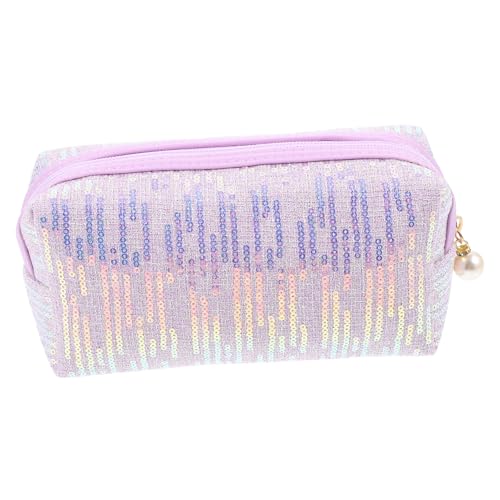 IMIKEYA Große Kapazität Kosmetiktasche Aus Pailletten Für Damen Tragbare Reise Toilettentasche Als Make-up-Organizer Stylischer Kulturbeutel in Violett Für Beauty Und Mehr von IMIKEYA