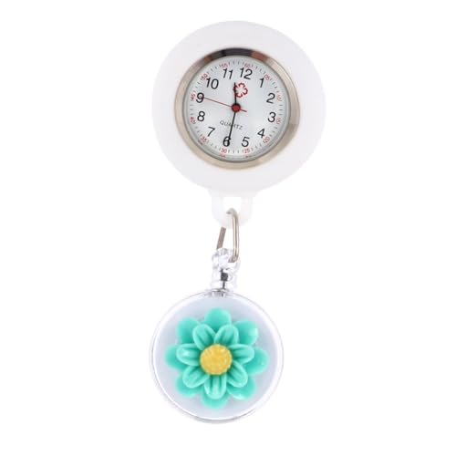 IMIKEYA Krankenschwesteruhr Tragbare Uhr Mit Einziehbarem Silikonhülle Badge Uhr Für Ärzte Krankenschwestern Cartoon Blume Für Familie Freunde Medizinische von IMIKEYA