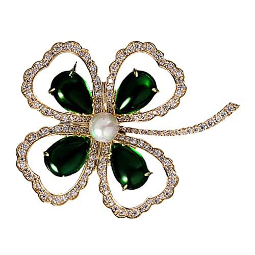 IMIKEYA Kreative Shamrock Brosche für Frauen Kleiderbrosche mit Vierblättrigem Design für Festivals und Besondere Anlässe Hochwertige Brosche als Einzigartiger Schmuck von IMIKEYA
