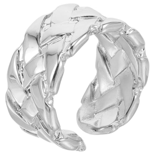 IMIKEYA Kreativer Modischer Damenring Kupfer Offener Verstellbarer Knöchelring für Styles Ästhetischer Handgewebter Ring für Partys und Alltag Einzigartiges Design Silber IMIKEYA Kreativer Modischer Damenring Kupfer Offener Verstellbarer Knöchelring für Styles Ästhetischer Handgewebter Ring für Partys und Alltag Einzigartiges Design Silber von IMIKEYA