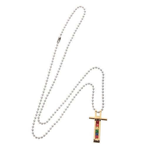 IMIKEYA Kreuz Anhänger Halskette Aus Titanstahl Pride Kreuz Ornament Metallkreuz Für Männer Und Unisex Mit Regenbogen-anhänger Für Verschiedene Outfits IMIKEYA Kreuz Anhänger Halskette Aus Titanstahl Pride Kreuz Ornament Metallkreuz Für Männer Und Unisex Mit Regenbogen-anhänger Für Verschiedene Outfits von IMIKEYA