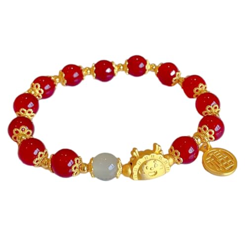 IMIKEYA Drachenjahr Perlen Armband Damen Handgelenkarmband Zartes Armband Tragbares Perlenarmband von IMIKEYA