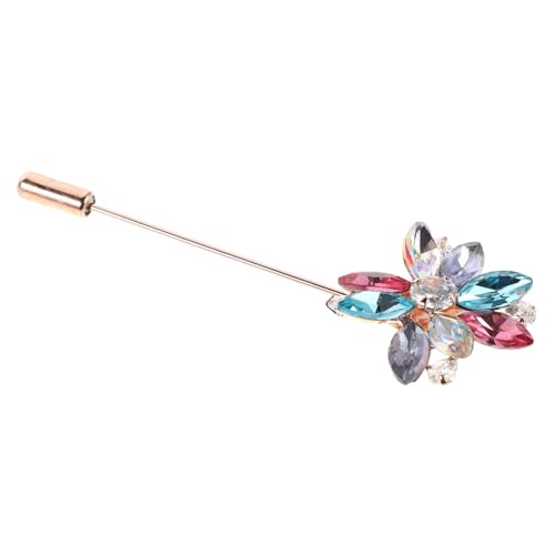 IMIKEYA Kristallblumen-brosche Mehrfarbige Strass-blumen-anstecknadel Vielseitige Brosche für Damen Eleganter Blumen-schalclip für Mantel Pullover Hochzeit Party Leicht und Kompakt von IMIKEYA