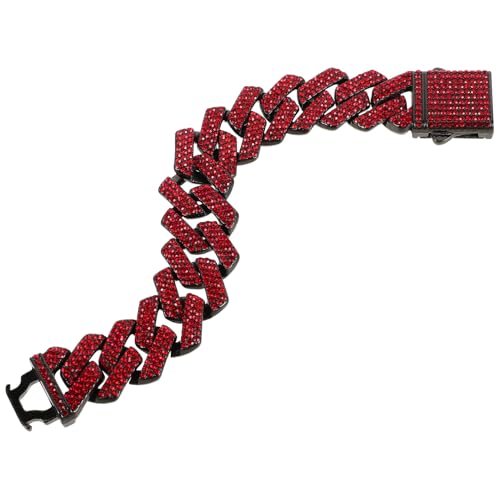 IMIKEYA Kubanisches Gliederarmband für Männer 20mm mit Strasssteinen Hip Hop Schmuck Modisches Herrenaccessoire von IMIKEYA