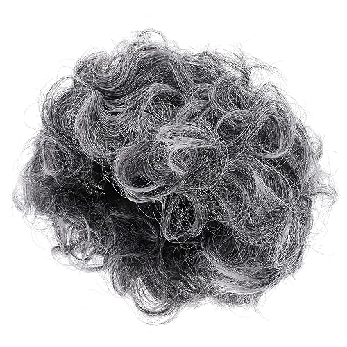 IMIKEYA Kurze Damenperücke Graue Synthetische Perücke für Cosplay Halloween und Partys Requisite für Großmutter Bequem und Hautfreundlich von IMIKEYA